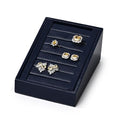 Oirlv Premium PU Leather Ring Tray Display Stand Jewelry Organizer Ring Holder for Trade Show(Blue) - color: Leather Blue