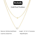 Mothers Day Gifts - 14K Gold Plated Pearl Necklaces for Women Trendy Dainty Necklace Simple Layered Gold Pearl Necklace for Women Mothers Day Wedding Birthday Gifts - color: 4-Layered Pearl