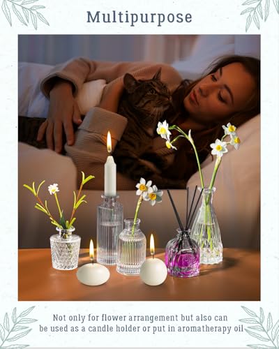 Yirilan Bud Vases Set of 32 PCS, Small Flower Vases for Table Centerpieces, Mini Vases for Single Stem Flowers, Glass Vases for Centerpieces, Wedding & Home Decor, Clear - size: 32 pcs