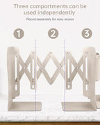Honagu Adjustable Bookends, Metal Book Ends for Shelves Heavy Book, Bookend for Home, Office, Books, Papers, Book Stopper with Removable Hook, Pen Holder, Gifts for Students, Teachers（Milky White） - color: Milky White