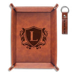 INNObeta Initial Valet Tray, Desktop Storage Organizer, PU Leather Bedside Tray Key Coin Holder, Personalised Gifts for Men, Birthday, Christmas, Letter L - color: Initial L