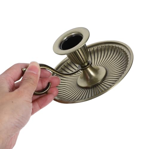 Healifty Candle Holder Candlestick Holder: Taper Candle Holders for Christmas Decor, Vintage Bronze Candlestick Holder with Handle, Candle Stand Chamberstick Handheld for Party Wedding Decor