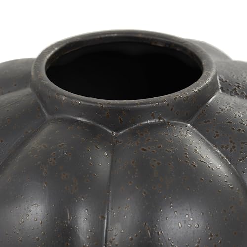 Deco 79 Ceramic Decorative Vase Wide Bubble Inspired Centerpiece Vase with Distressed Speckled Texturing, Flower Vase for Home Decoration 10" x 10" x 11", Black - size: 10" x 10" x 11"