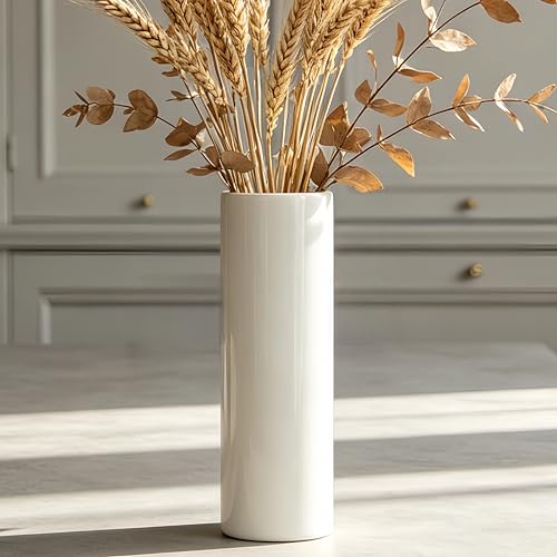 12 Inch White Vase Ceramic Flower Vase, Tall Vases for Pampas Grass, Home Decor, Modern Textured Vases for Living Room Decorations,Table Centerpieces,Shelf,Farmhouse Small Ceramic Vase - style: Shape 11