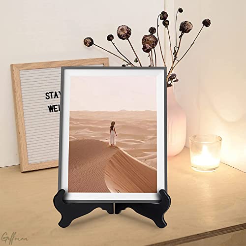Guffman 12 Inch Wooden Display Stand - Black Wood Plate Stand Frame - Decorative Plate Holders Stands for Display Pictures, Cookbooks, Home, Birthday, Party, Table Easel Display