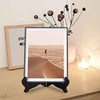 Guffman 12 Inch Wooden Display Stand - Black Wood Plate Stand Frame - Decorative Plate Holders Stands for Display Pictures, Cookbooks, Home, Birthday, Party, Table Easel Display