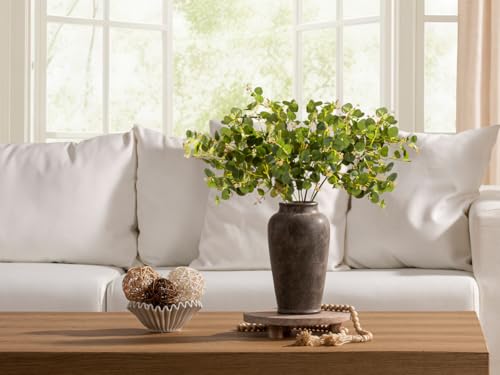 Large Ceramic Rustic Vase, 11 Inch Tall Flower Vase Farmhouse Decorative Vase Floral Pottery Vases for Home Decor Table Living Room Entryway Mantel Bookshelf Bedroom Bathroom Kitchen - Brown - color: 11"h - Brown