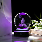 Qianwei Owl Gifts for Women 3D Crystal Ball 3.14'' - Laser Owl Decor Glass Animals Bird Figurines Statue Stuff for Room Decorations Bird Night Light - style: Owl
