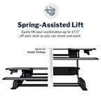 Vari - VariDesk Essential 36 - Two-Tier Standing Desk Converter for Monitor & Accessories - Height Adjustable Sit Stand Desk - Fully Assembled Monitor Riser for Home Office - 36" Wide, Black - size: Essential 36