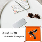 siduater Valet Tray Desktop Storage Organizer, Vegan Leather Catchall Tray Bedside Vanity Tray Nightstand Caddy Holder for Remote Controller, Watch, Keys, Phone, Wallet, Sunglasses, Jewelry, Khaki - color: Khaki