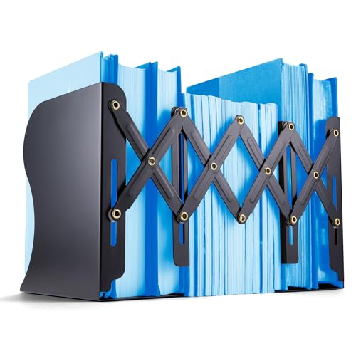 Officemate Adjustable Bookends, Expandable 4"-18", Black. - color: Black