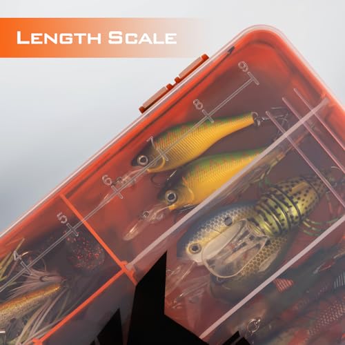 KastKing Tackle Boxes, Plastic Box, Plastic Storage Organizer Box with Removable Dividers - Fishing Tackle Storage - Box Organizer - 2 Packs /4 Packs Tackle Trays - Parts Box - color: Orange Camouflage, size: 3600(2Pack)