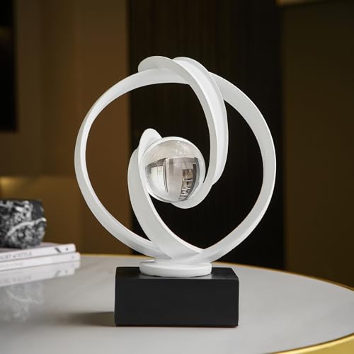 Modern White Statue Decor for Living Room, Abstract Art Sculptures Home Décor Accents for Coffee Table TV Stand Bookshelf, Resin Decorations for Dining Room Office Bedroom - color: F-white