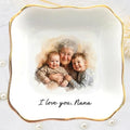 Noni Personalized Mom Photo Jewelry Dish, Custom Ceramic Trinket Tray for Grandma, Birthday Ring Dish Gift, Moms Day Gift from Daughter, Love You Mama Present 3 - color: Style3