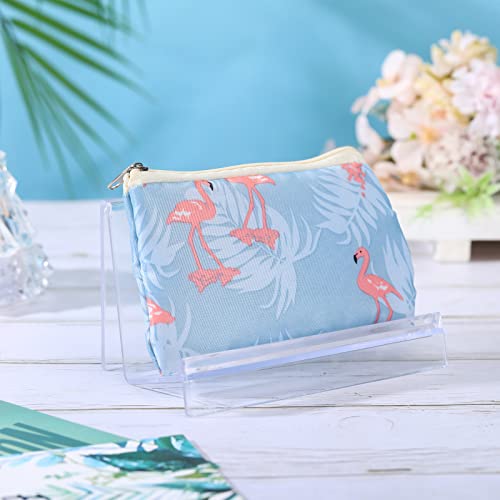 Qunclay 2 Pcs Purse Display Stand Clear Acrylic Wallet Display Stand Purse Holder Handbag Organizer for Bag Phone Cards Store