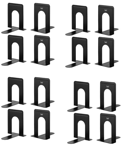 Mr. Pen- Book Ends, Black, 16 Pack, Heavy Duty Metal Bookends for Shelves, Book Holders for Shelves, Metal Bookends - color: Black, size: 16 Pack