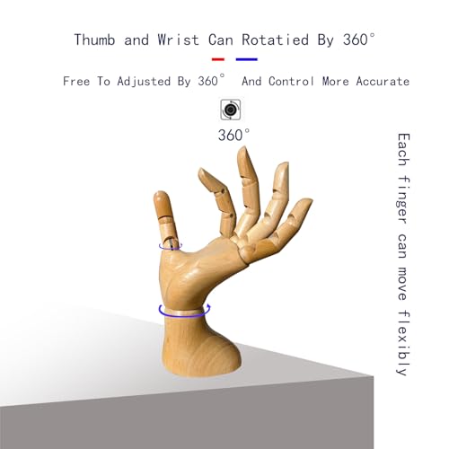 yangjietf mannequin,mannequin hand,hand model,hand mannequin for nails,drawing mannequin wooden hand,wooden mannequin,articulated fingers,hand model for drawing,male hand of left., Male_left - color: Male_left 7.9 in