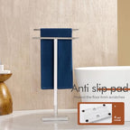KOKOSIRI Floor Stand Towel Rack for Bathroom 2-Tier Free Standing Towel Holder with Heavy Marble Base Thicken Steady Design Polished Chrome Stainless Steel THS0005-CH - color: Polished Chrome