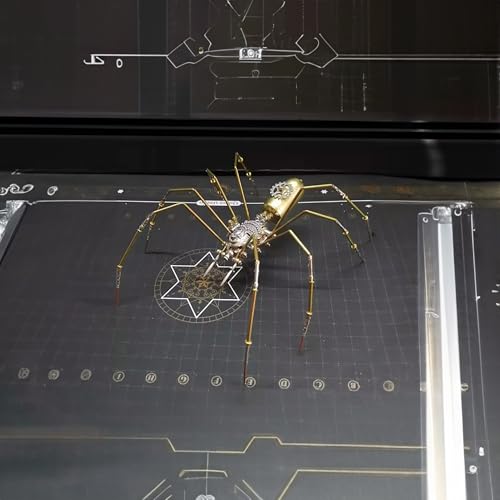 Steampunk Spider Metal Model Kit for Adults – DIY Mechanical Insect Sculpture with Brass Gear Details, 3D Retro Industrial Art Puzzle Craft for Home Office Decoration & Collectors Gift (Frons Spider) - style: Frons Spider