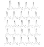 Artliving 4" Clear Plastic Stand Cookie Holder Display Stand Place Card Holder Display Easels at Weddings, Birthday Party(24 Pack) - color: White, size: 4inch(24piece)