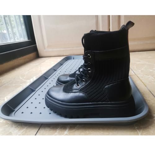 Rubber Boot Tray for Entryway,Soft Boot Mat,Shoe Tray,Shoe Mat for Indoor and Outdoor Use (Soft Silicone Rubber Gray, 29.5X14.9 inch) - color: Soft Silicone Rubber Gray, size: 29" x 14" x 1.2"