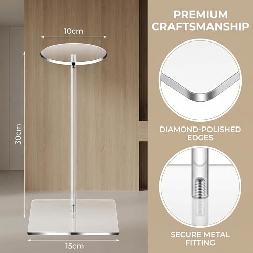 Acrylic Hat Organizer & Wig Stand, Clear Hat Rack Display Stand, Cap Holder for Baseball Caps, Wig Holder, Mask Stand, Helmet Stand, Collectibles, Dresser Display (3.9x5.9x14 Inch - size: Large (3.9x5.9x14 Inch）