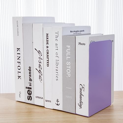 Metal Book Ends Bookend for Shelves Book Holder - color: Purple