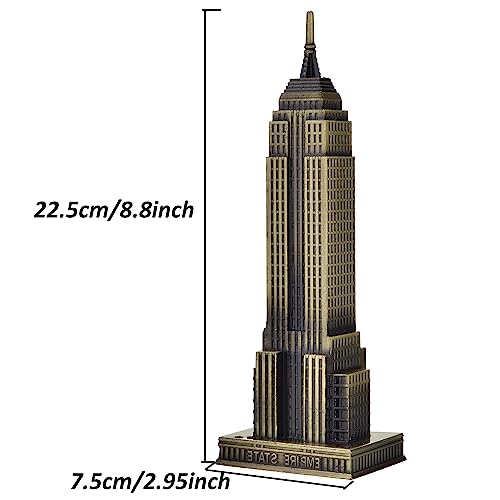Cutbar 8.7 Inch Metal New York City World Building Statues Collection Model Home Desk Decoration (Bronze)