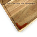 2 PCS Solid Acacia Wood Serving Trays Rectangular Wooden Serving Platters Natural Wooden Boards for Bar Coffee Party 13.5 * 9.5 inch (13.5 * 9.5)