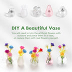 5 Pack Mini Vase Magnets for Fridge, Mini Glass Vase Magnets,3D Tiny Pot Vases Magnet for Kitchen Refrigerator Locker Office Decoration with Artificial Flowers - size: Style B-5pcs