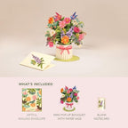 Freshcut Paper Pop Up Cards, Mini Enchanted Garden, 6 Inch Life Sized Forever Flower Bouquet 3D Popup Greeting Card, Birthday Cards, Thank You Card, Blank Notecard & Envelope - color: Enchanted Garden, size: Mini