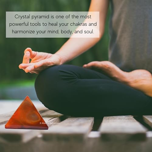 Amazing Gemstone Carnelian Pyramid Crystal Healing Stones - 2" Great Pyramid Figurine of Natural Stone Pyramid for Meditation, Reiki, Chakra Balancing and Crystal Pyramids Grid - color: Carnelian