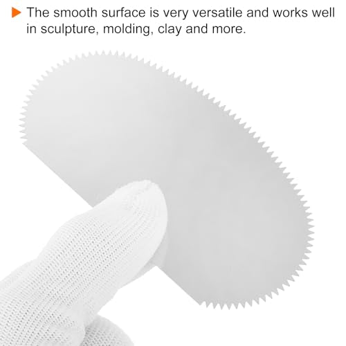 HARFINGTON 10pcs Steel Clay Scraper 4" Pottery Clay Serrated Scraper for Pottery Sculpture Ceramic DIY Crafts