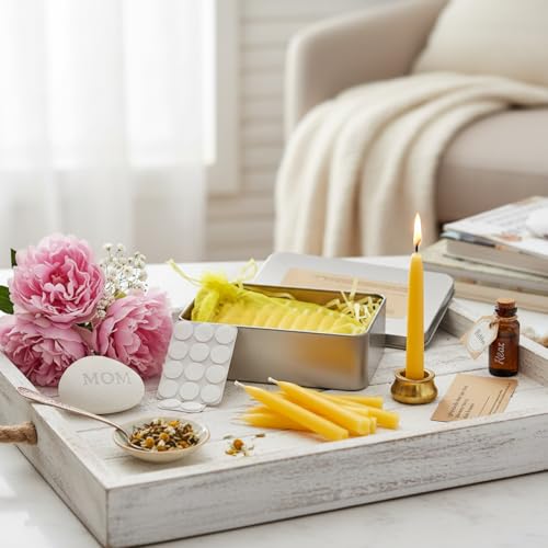 20 Minute Meditation Candles for Anxiety Relief Mini Beeswax Taper Candles Set of 30 with Brass Holder & Candle Wax Dots for Secure Fit Dripless Prayer Candles for Yoga Ritual & Spiritual Practice - color: 30pcs Beeswax Candles