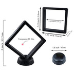 10Pcs Coin Holder Challenge Coin Display Stand, Black 3D Floating Display Case for AA Coin Medallions Jewelry Rock Gem Arrowhead Collecting and Display (3.5×3.5×0.8 inches) - size: 3.5×3.5×0.8 inches