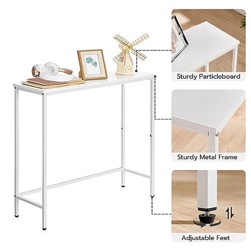 HOOBRO Narrow Console Table, 29.5" Small Entryway Table, Thin Sofa Table, Side Table, Display Table, for Hallway, Bedroom, Living Room, Foyer, White WW75XG01 - color: White