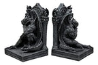 Ebros Gothic Sculptural The Thinker Gargoyle Bookends Figurine Set 6.25" H Medieval Le Penseur Resin Sculpture Gargoyles Statue Pair