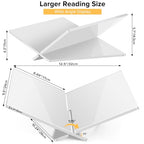 Acrylic Book Stand Large White Acrylic Book Holder, 12.5" x 9.5" x 5.7", Open Book Holder Stand for Display and Reading Cookbooks, Art Books, Bibles, Magazines - Home and Office (White, Large) - color: White, size: Large