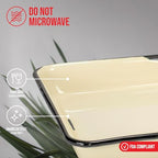 Red Co. 11 x 9 Enamelware Metal Classic 2 Quart Rectangular Serving Tray, Distressed Cream/Black Rim - color: Distressed Cream/Black Rim