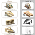 2 Set Large Wooden Tiered Riser Display Stands for Vendor Events,Stackable Perfume Organizer Cologne Stand for Men Women,Wooden Cupcake Dessert Stand,Wood Dessert Table Display Set,Food Display Risers for Party（12-11.2-10.4-9.6IN）