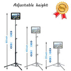 Ipad Tripod Stand, Height Adjustable iPad Stand Floor, Tablet Holder Stand with 360 Degree Rotating Tablet Mount for ipad Pro12.9, iPad Air and Other Device Within 9.5-14.5 Inch