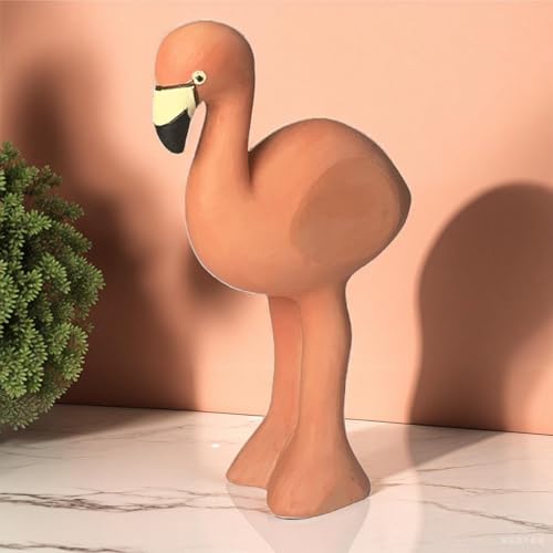 Safari Animal Figurines, Pink Flamingo Figurine, Wild Animal Statues, Hand Painted Jungle Animal Sculptures, Educational & Decorative Wild Life Figures, African animal sculptures decor - color: Flamingo