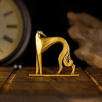 Retro Handcrafted Cubist Artistic Dog Sculpture - 100% Solid Brass Muscular line Front and Elegant Back Design | Collectible Modern Art Decoration | Finishing Touch for Home and Office Scenes - style: Artistic Dog