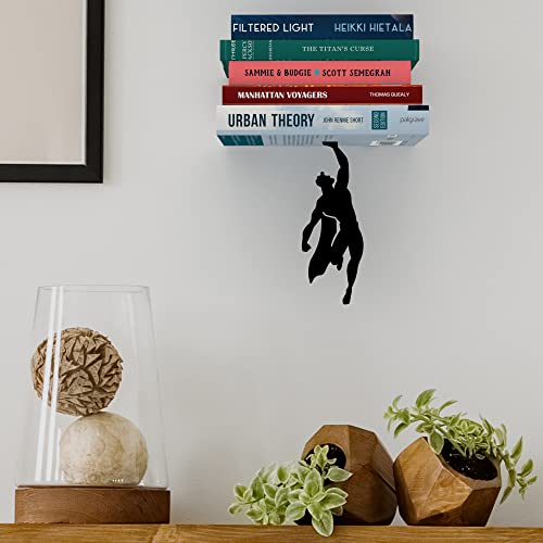 Artori Design Floating Bookshelf for Kids, Invisible Metal Book Shelf, Wall Decore Bookshelf for Book Lovers (Superhero) - size: Supershelf