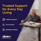 Drive Medical Overbed Table with Wheels - Secure Height Adjustment for Comfort - Non Tilt Surface - Smooth Rolling Design - Home & Hospital Use - Woodgrain Laminate Top - Silver Vein - color: Silver Vein