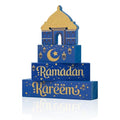 Smile Ramadan Eid Mubarak Wooden Decor, Islamic Ramadan Muslim Party Tiered Tray Tabletop Home Decorations - style: Ramadan
