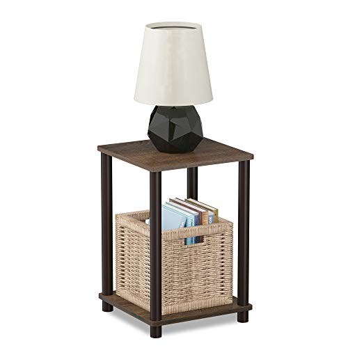 FURINNO Turn-N-Tube Haydn End Table, 1-Pack, Walnut/Brown - color: Walnut/Brown, size: 1-Pack, 2-Tier, style: Haydn