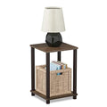 FURINNO Turn-N-Tube Haydn End Table, 1-Pack, Walnut/Brown - color: Walnut/Brown, size: 1-Pack, 2-Tier, style: Haydn