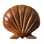 Seashell Teak Sculpture Home Décor Seashell Teak Sculpture for Shelf Good Gifts for Decoration,7.9"X8.7"X1.6"