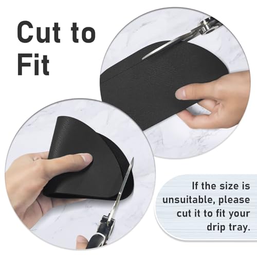 LOPNUR Refrigerator Drip Tray Catcher 2 Pack - 8.3x3.7 Cuttable Refrigerator Mats Hide Stains, Fridge Ice Water Dispenser Absorbent Mat for Samsung Whirlpool GE, Fridge Drip Pad (Semi Circle, Black) - color: Black, size: Semi Circle - 8.3"x3.7"